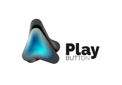 Arrow logo template. Or play or download button logotype template. Minimal イラスト素材