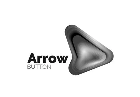 Arrow logo template. Or play or download button logotype template. Minimal Stock Illustration