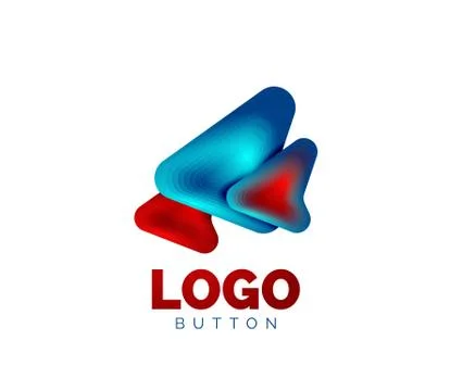 Arrow logo template. Or play or download button logotype template. Minimal イラスト素材