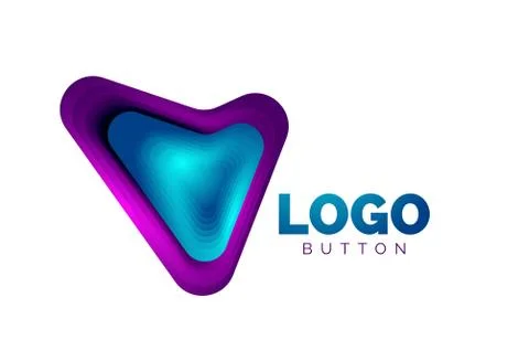 Arrow logo template. Or play or download button logotype template. Minimal Illustrazione stock