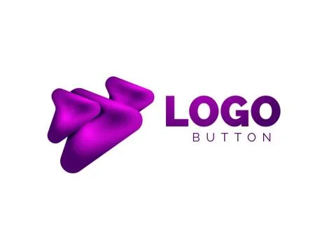 Arrow logo template. Or play or download button logotype template. Minimal イラスト素材