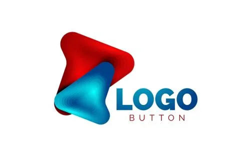 Arrow logo template. Or play or download button logotype template. Minimal イラスト素材