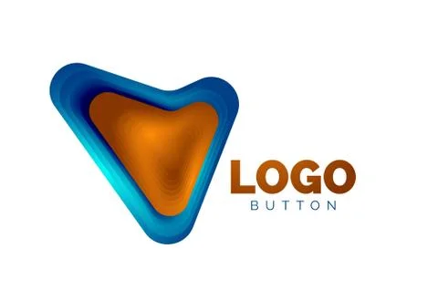 Arrow logo template. Or play or download button logotype template. Minimal イラスト素材