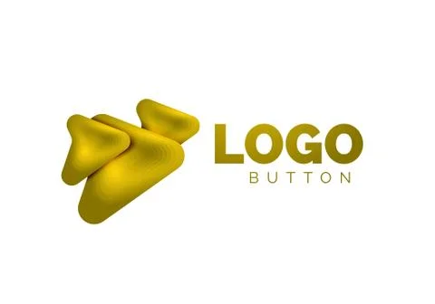 Arrow logo template. Or play or download button logotype template. Minimal イラスト素材