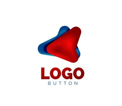 Arrow logo template. Or play or download button logotype template. Minimal Stock Illustration