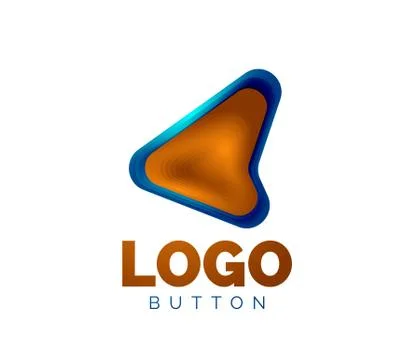Arrow logo template. Or play or download button logotype template. Minimal Stock Illustration