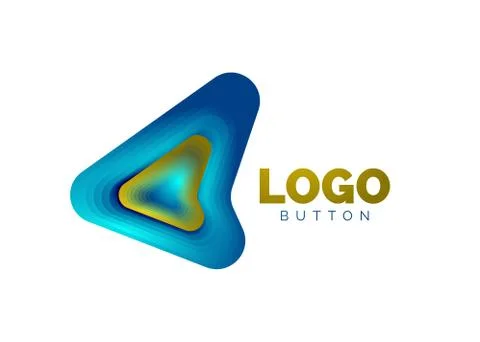 Arrow logo template. Or play or download button logotype template. Minimal イラスト素材