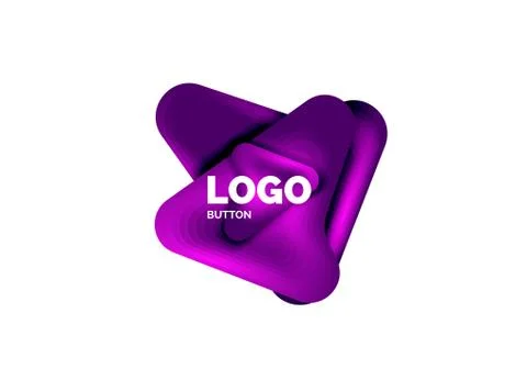 Arrow logo template. Or play or download button logotype template. Minimal イラスト素材