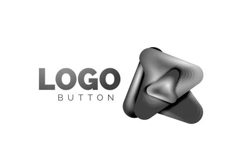 Arrow logo template. Or play or download button logotype template. Minimal Stock Illustration