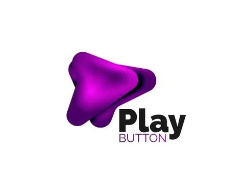 Arrow logo template. Or play or download button logotype template. Minimal Stock Illustration