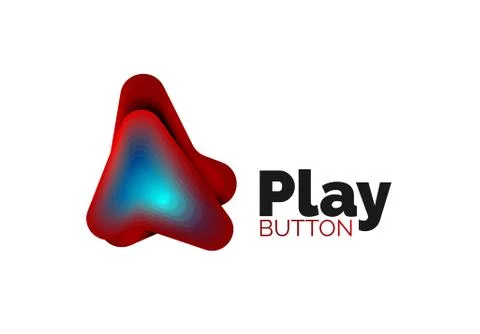 Arrow logo template. Or play or download button logotype template. Minimal 库存插图