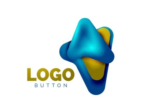 Arrow logo template. Or play or download button logotype template. Minimal Illustrazione stock