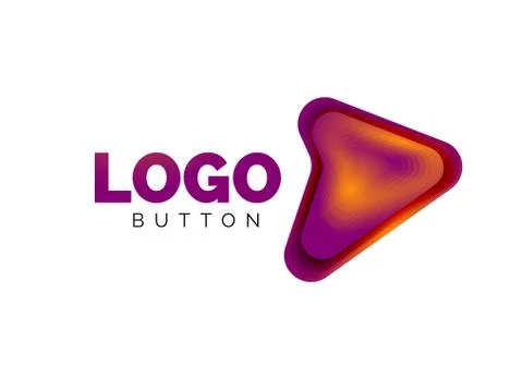 Arrow logo template. Or play or download button logotype template. Minimal Stock Illustration