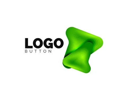Arrow logo template. Or play or download button logotype template. Minimal イラスト素材