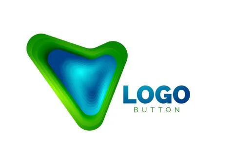 Arrow logo template. Or play or download button logotype template. Minimal Stock Illustration