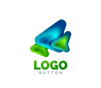 Arrow logo template. Or play or download button logotype template. Minimal イラスト素材