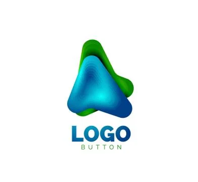 Arrow logo template. Or play or download button logotype template. Minimal イラスト素材
