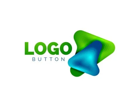 Arrow logo template. Or play or download button logotype template. Minimal イラスト素材