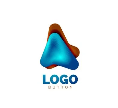Arrow logo template. Or play or download button logotype template. Minimal イラスト素材