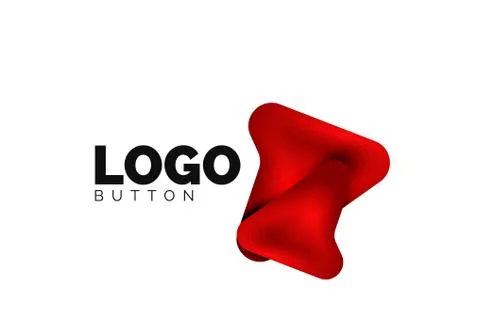 Arrow logo template. Or play or download button logotype template. Minimal Stock Illustration