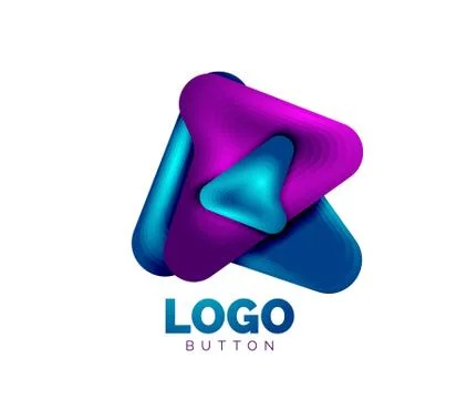 Arrow logo template. Or play or download button logotype template. Minimal Stock Illustration