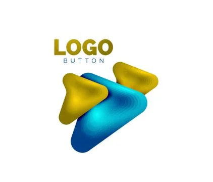 Arrow logo template. Or play or download button logotype template. Minimal Stock Illustration