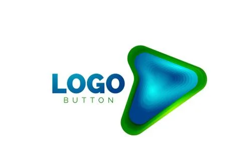 Arrow logo template. Or play or download button logotype template. Minimal Stock Illustration