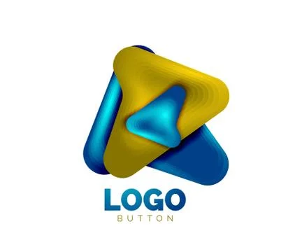 Arrow logo template. Or play or download button logotype template. Minimal イラスト素材