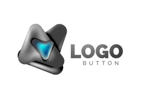 Arrow logo template. Or play or download button logotype template. Minimal Stock Illustration