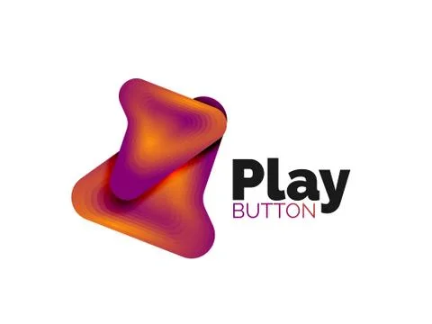Arrow logo template. Or play or download button logotype template. Minimal Stock Illustration