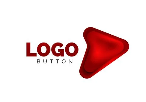 Arrow logo template. Or play or download button logotype template. Minimal Stock Illustration