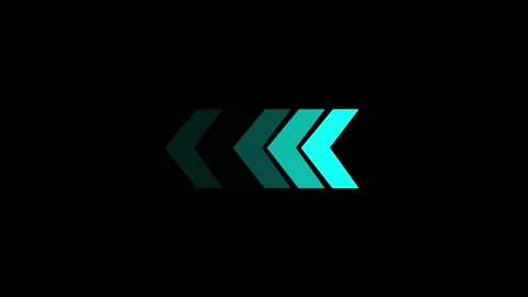 Arrow Loop Animation direction concept.colorful arrow icon concept on black.. Stock Footage 293482954