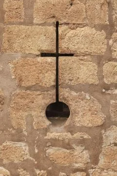 Arrow loop on the walkway of Belmonte Castle Stock Photos