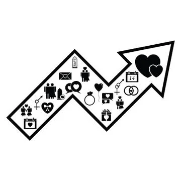Arrow love concept Stock Illustration