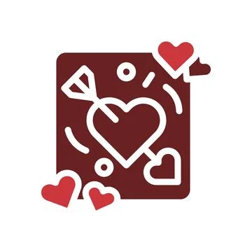 Arrow love icon solid brown red style valentine illustration symbol perfect. Stock Illustration