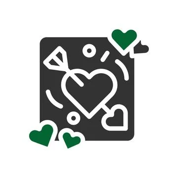 Arrow love icon solid grey green style valentine illustration symbol perfect. Stock Illustration