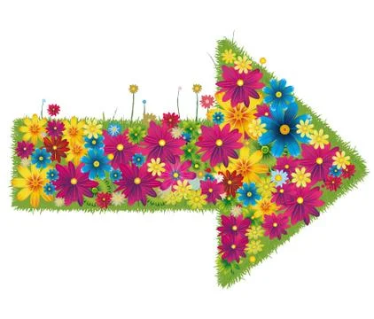 Arrow made of flowers 库存插图