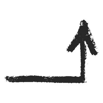 Arrow, up, made with pencil, marker or chalk, black color. Stock Illustration