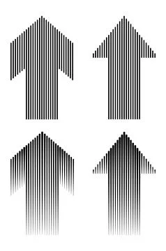Arrow made of vertical lines Illustrazione stock