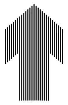 Arrow made of vertical lines Illustrazione stock