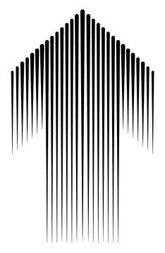 Arrow made of vertical lines Illustrazione stock