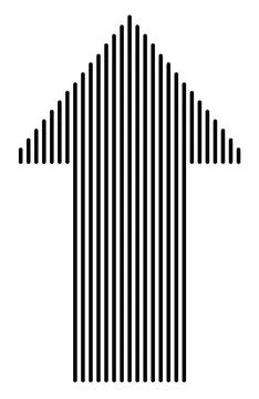 Arrow made of vertical lines Illustrazione stock