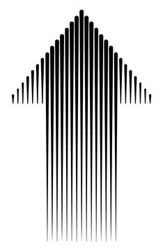 Arrow made of vertical lines Illustrazione stock