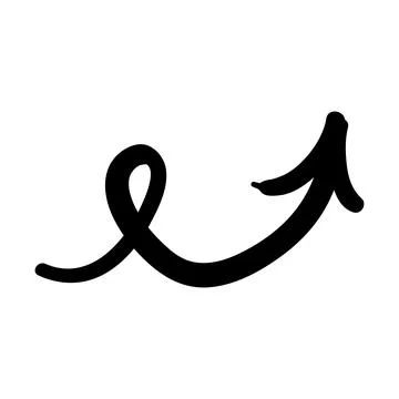 Arrow mark icon. Hand drawn arrow illustration. Vector isolated on white Stockillustratie