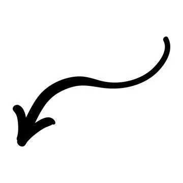 Arrow mark icon. Hand drawn arrow illustration. Vector isolated on white Stock Illustration