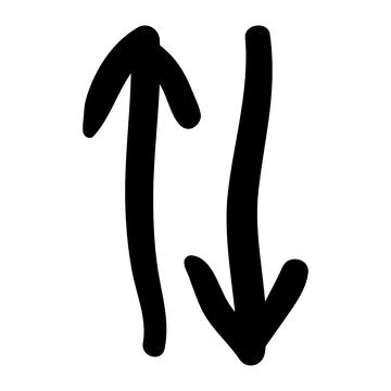 Arrow mark icon. Hand drawn arrow illustration. Vector isolated on white Illustrazione stock