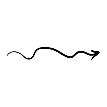 Arrow mark icon. Hand drawn arrow illustration. Vector isolated on white Stock Illustration
