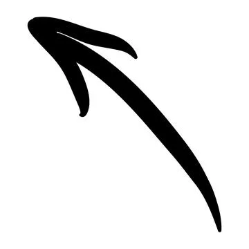 Arrow mark icon. Hand drawn arrow illustration. Vector isolated on white Stock Illustration