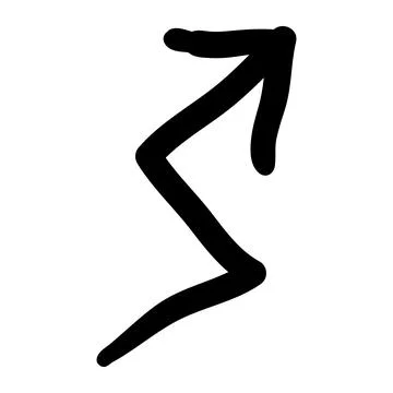 Arrow mark icon. Hand drawn arrow illustration. Vector isolated on white Stock Illustration