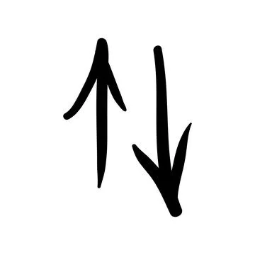 Arrow mark icon. Hand drawn arrow illustration. Vector isolated on white Illustrazione stock
